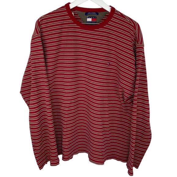 Tommy Hilfiger Striped Ribbed Long Sleeve Shirt - Men's Size XL - Picture 1 of 6